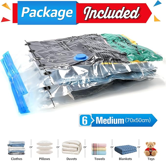 BoxLegend Vacuum Bag Vacuum Storage Bag Travel Vacuum Reusable Garment Bag for Clothing Duvets Bedding Pillow Wool Blankets - Image 6
