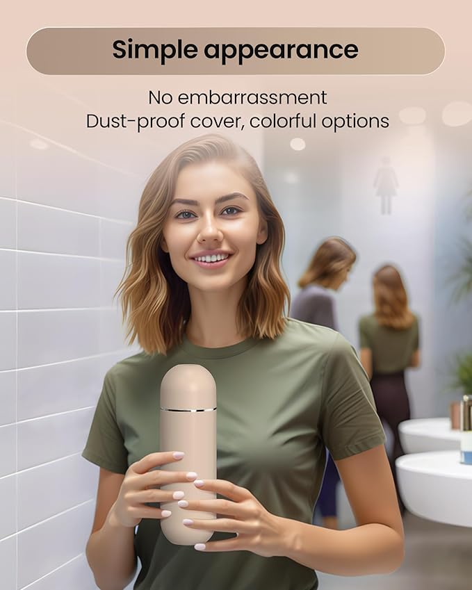 Portable Bidet for Travel & Camping - Manual Squeeze Handheld Peri Bottle for Feminine Hygiene, 3 Leak-Proof Seals, Extendable Sprayer with Rotating Nozzle for Men & Women (Khaki, General)