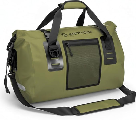 Earth Pak Waterproof Duffel Bag - Heavy Duty Motorcycle Dry Bag with Large Storage Space Perfect for Traveling, Camping, Kayaking, Fishing & Canoeing Bag 50L/70L/90L/120L Sizes by earthpak