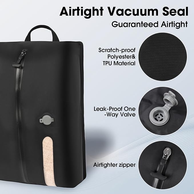 Travel vacuum bags with Pump, Reusable Waterproof Durable Tear-Resistant Luggage Compression Bags (1bag+1pump Set), Suitable for Luggage and Suitcase - Image 2