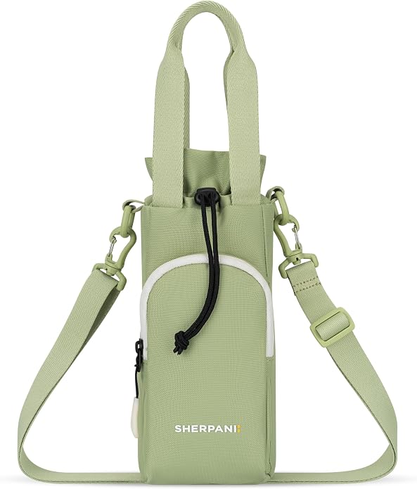 Sherpani Izzie, Water Bottle Crossbody, 32oz Bottle Carrier Bag | Bottle Holder Sling with Phone Pocket, Cross Body Drink Carrier Men Women, RFID Protection for Hiking Camping, Travel Gift by SHERPANI