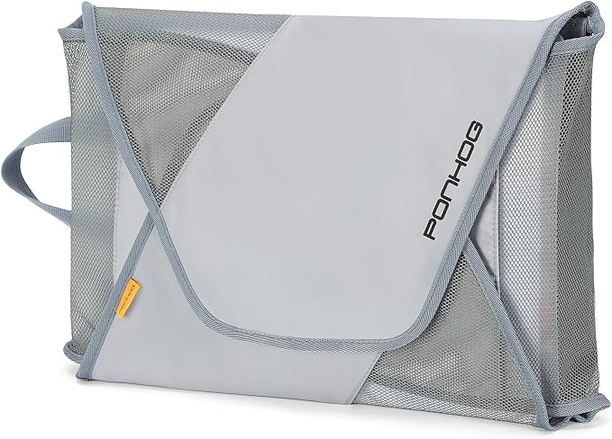 Ponhog Grment Folder for Travel Grey | Original Garment Packing Folder, Foldable Clothes Shirt Bags with Wrinkle-Free Folding Board and Compression Wings by Ponhog