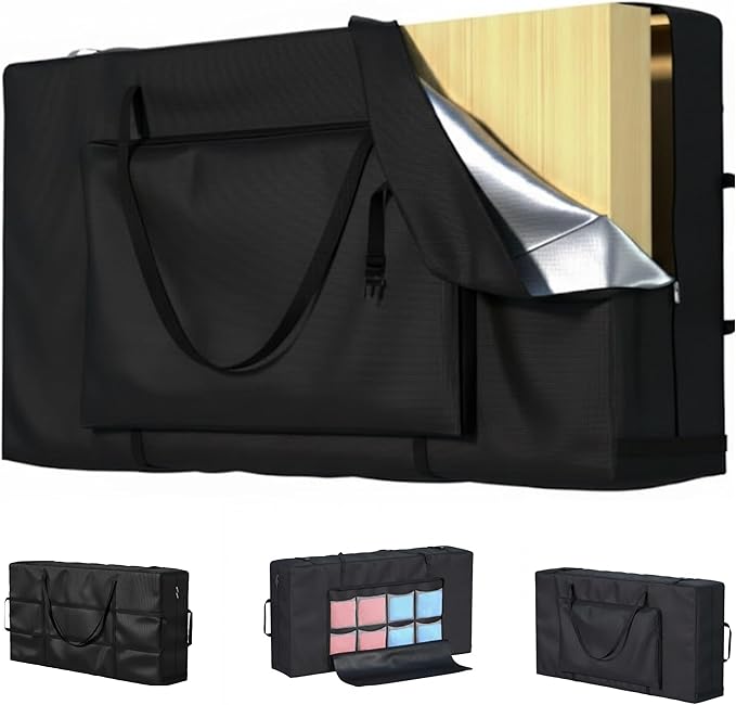 Cornhole Carrying Case Fits 4' x 2' Regulation Size Board,with Bean Bag Storage,600DHeavy-Duty Waterproof Cornhole Boards Bag by APOLAI7