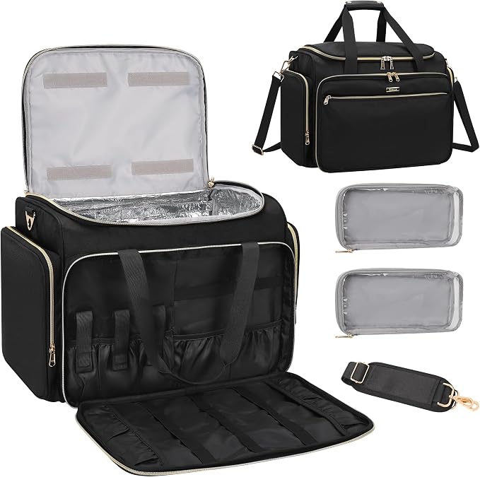 MONSTINA Professional Hairstylist Traveling Bag with Two Detachable Small Bags,Hairdressing Bag Makeup Salon Organizer Bag for Barber Hairdresser Insulation Material by MONSTINA