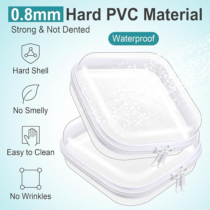Hoolerry 4 Pcs Hard Clear Zipper Case Makeup Bags Plastic Zipper Pouch Transparent Storage Box Containers for Cosmetics, Snacks, Building Blocks, Puzzles(Clear,5 x 5 x 2 in,White) - Image 4