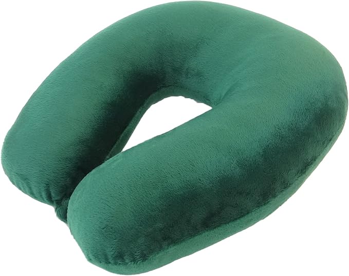 Wolf Essentials Adult Cozy Soft Microfiber Neck Pillow for Travel – Compact, Machine Washable - Perfect for Airplane, Car, or Home Use - Filled and Finished in The USA – Green - Image 5