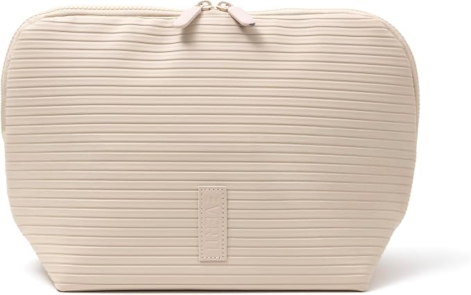 THE VERTI-Vertical Waterproof Makeup & Toiletry Bag | 23-Pocket Organizer with Upright, Fold-Down Design for Skincare, Toiletries & Essentials (Shell, Medium) - Image 5