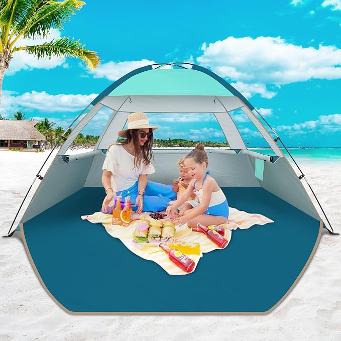 COMMOUDS Beach Tent Sun Shelter for 3/4/6/8 Person, UPF 50+ UV Protection Beach Shade Canopy Tent, Lightweight, Easy Set Up and Carry - Image 7