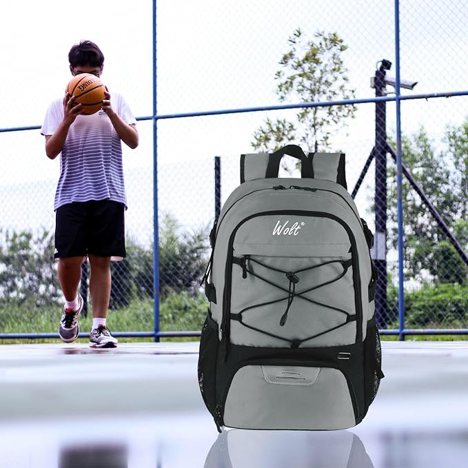 WOLT Basketball Backpack Large Sports Bag with Separate Ball Holder & Shoes Compartment, Best for Basketball, Soccer,Gym - Image 6