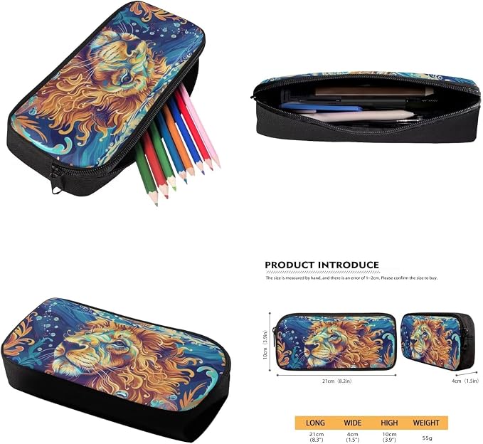 17 Inch Animal Print School Backpack And Lunch Box Set for Kids Lightweight Undersea Lion Backpack for Boys Girls Sturdy School Bag with Insulated Lunchbox Pencil Case Student Bookbag - Image 6