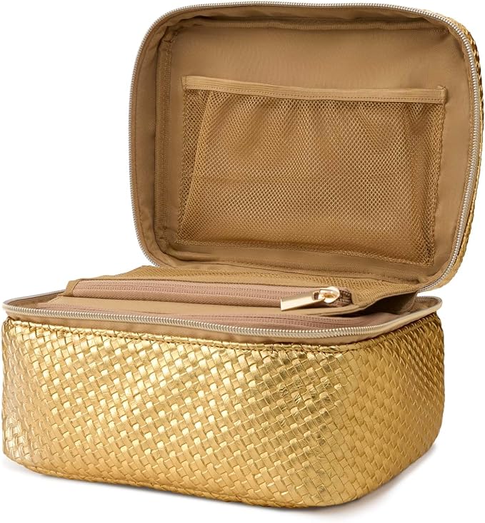 LAURA GELLER NEW YORK Train Case Makeup Organizer – Structured Cosmetic Bag with Brush Holders, Compartments & Travel-Friendly Storage - Image 3