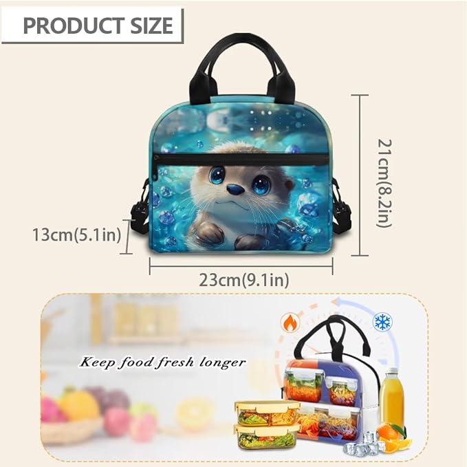 Otter Boys Backpack and Lunch Box Set 6-12 Elementary School Bag Set with Lunch Bag Pencil Case 3Pcs Kids Bookbag for Middle School - Image 5