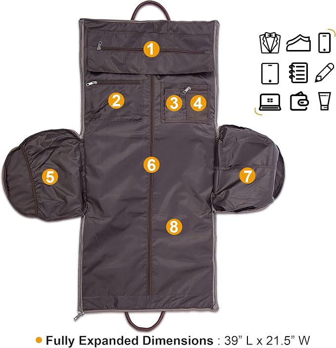 seyfocnia Convertible Travel Garment Bag,Carry on Garment Duffel Bag for Men Women - 2 in 1 Hanging Suitcase Suit Business Travel Bag - Image 3