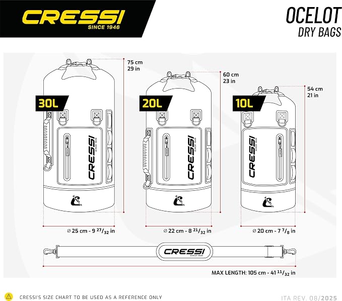 Cressi Ocelot Dry Bag – Water-Resistant Gear Protection with Carry Straps for Swim and Outdoor Activities - Designed in Italy - Image 3