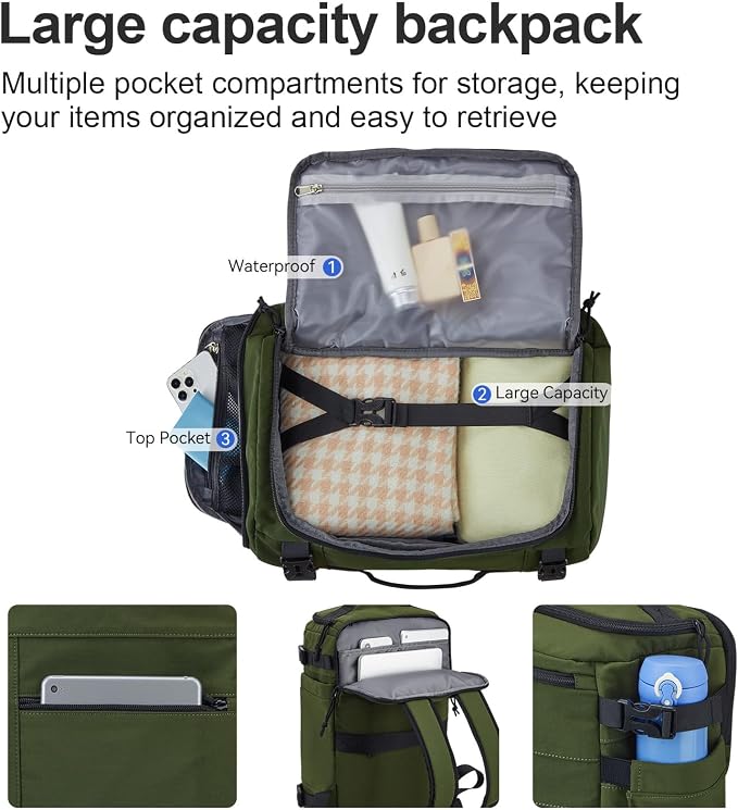Carry On Travel Backpack Flight Approved Laptop Backpack for Women Men | Personal Item Travel Bag, Casual Weekender Daypack with Wet Pocket for Business, Hiking - Image 3