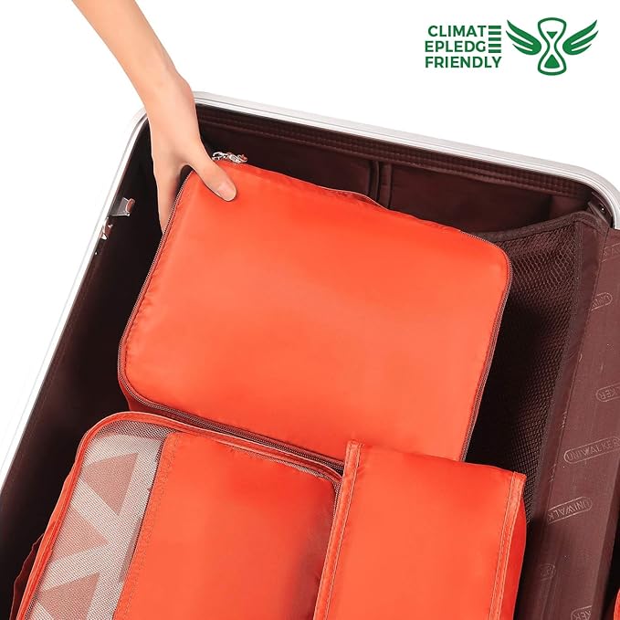 BAGAIL 8 Set Packing Cubes Luggage Packing Organizers for Travel Accessories-Orange - Image 6