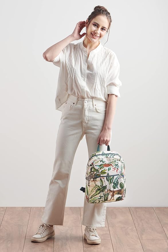 Maison d' Hermine Backpack for Women Men Cotton Shoulder Multipurpose Rucksack with Small Pouch Lightweight Multi Pocket Bag for Travel Work Beach Perfect for Spring Summer (Wild) - Image 7