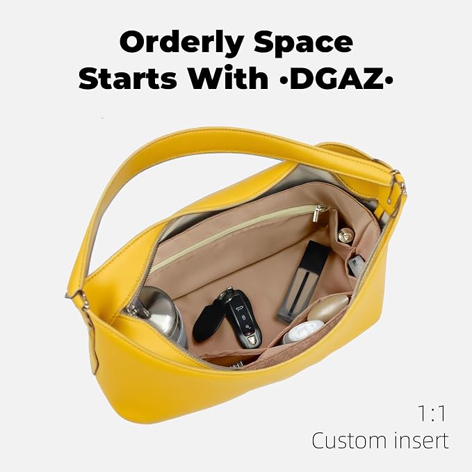 DGAZ Lightweight Purse Organizer Insert for GYARD-HoboBags,silk and DupontPaper handbag inner for Luxury Bag(Chai,HoboBag) - Image 7