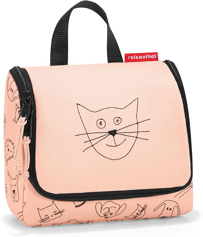 Reisenthel Toiletbag S Kids, Small Hanging Travel Toiletry Organizer, Cats and Dogs Rose - Image 3
