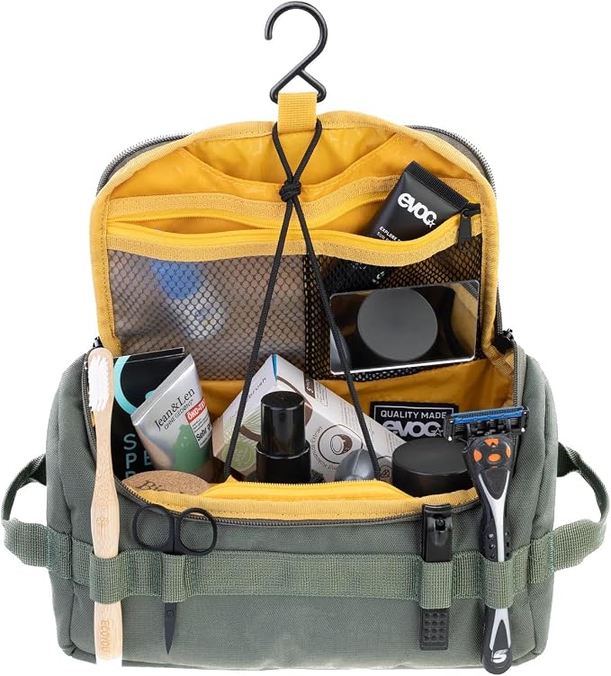 EVOC Wash Bag Toiletry Bag for Everyday Travel (Organiser Compartments with Individual Space Division, Removable Pocket Mirror, Wash Bag for Hanging) - Image 5