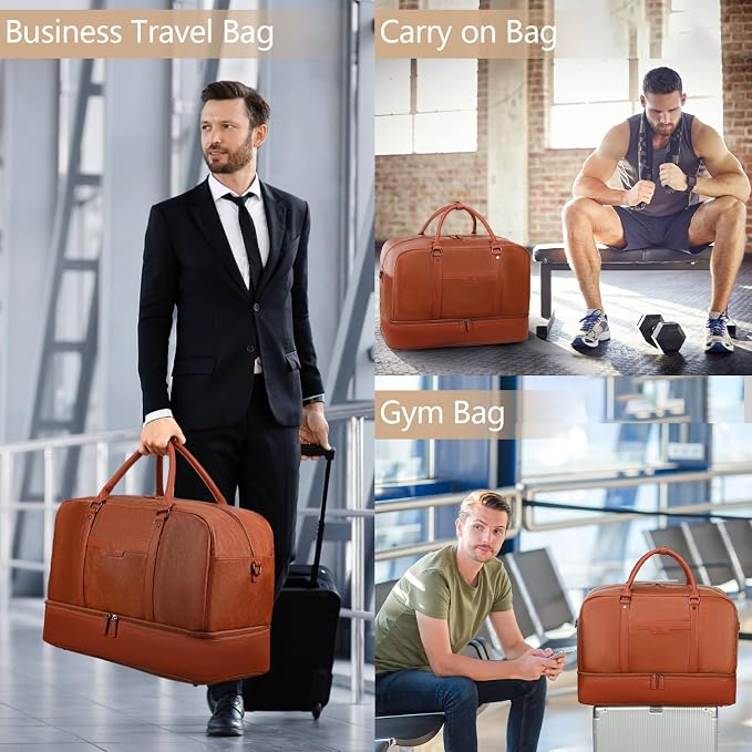 Wogarl Weekender Bag for Women Men Large Overnight Bag Travel Duffel Bag with Shoe Compartment Toiletry Satchel Bag Carry On Bag Fit 21" Laptop - Image 8
