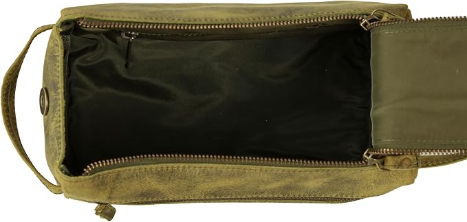 KomalC Premium Buffalo Leather Toiletry Bag for Men & Women With Water resistant Lining, Grooming Travel Pouch, Unisex Wash Bag for Toiletries, Gifts for Men and Women - Image 9