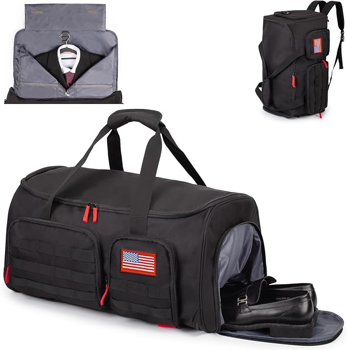 ATRIPACK Duffle Bag for Men,Tactical Duffle Bags for Travel,55L Large Capacity Convertible Garment Bag With Shoes Compartment, Multi-functional Gym Bags Suit Bag for Traveling Workout Business Trip by ATRIPACK