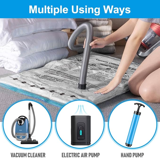 BoxLegend Vacuum Storage Bags with Large Hand Pump 15 Combo (1X-Jumbo, 2 Jumbo, 5 Large, 5 Medium, 2 Small) Thickened Vacuum Seal Bags for Clothing Pillow Comforters Bedding,1 Large Pump - Image 8