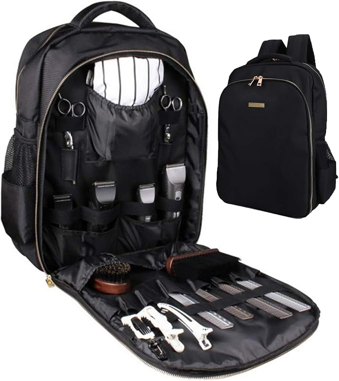 Barber Supplies Bag Organizer for Clippers and Supplies, Portable Clipper Bags and Cases for Men, Cosmetology Bag Hairstylist Clipper Backpack for Barber Accessories Essentials Stuff by NADAENMF