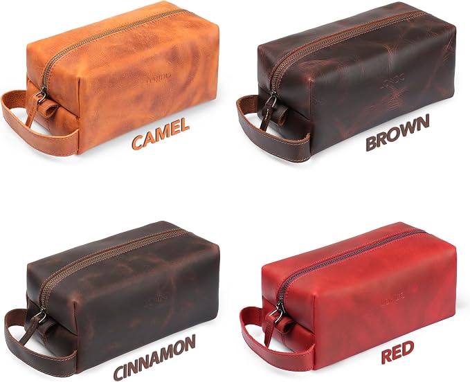 Londo Genuine Leather Travel Toiletry, Makeup, Shaving Organizer Bag - Dopp Kits - Unisex - Image 7