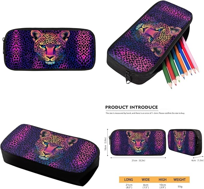 Cheetah Backpack for School Girls 2nd Grade with Lunch Box Leopard Print Elementary School Bookbag Lunch Bag Set Rainbow Book Bags Lunchbox Pencil Case Water Bottle Holder Kids Back Pack - Image 6