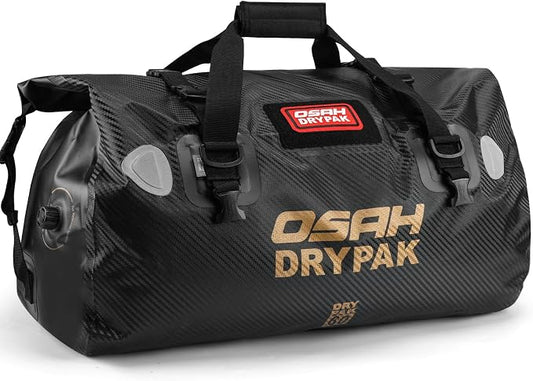 OSAH DRYPAK Waterproof Duffel Bag - Motorcycle Dry Bag Tail Bag with Large Storage Space, Waterproof Luggage Duffle Bags with Outer Mesh Zipper Pocket for Camping, Kayaking, Fishing & Traveling by OSAHDRYPAK