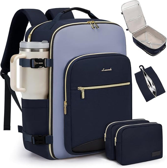 LOVEVOOK 40L Travel Backpack for Women & Men, Airline Approved Carry On Luggage with 3 Packing Cubes, TSA Overnight Bags, Waterproof Personal Item Bag, Weekender Essentials Backpacks fits 17" Laptop by LOVEVOOK