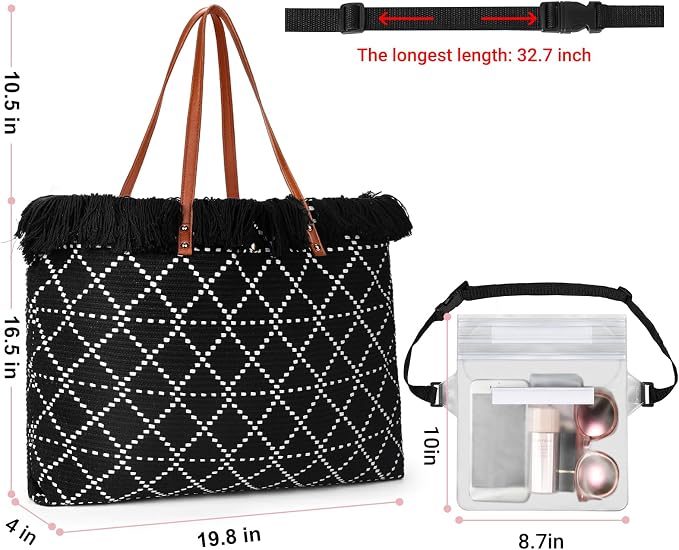 IBFUN Neoprene Bag, Large Multipurpose Beach Bag Neoprene Tote Bag with Inner Pocket for Women/Pool - Image 4