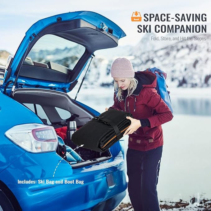 GoHimal Ski Bag & Boot Bag Combo, Padded Ski Carrier | Fits Skis Up to 200CM, Fits Boots Up to US13, Safety Reinforced, Water-Resistant, Ski Travel Bag - Image 6