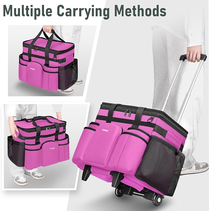 Ytonet Cleaning Caddy with Wheels, X Large Rolling Caddy Bag with Detachable Trolley for Housekeepers, Water Resistant Cleaning Cart Supplies Organizer for Home, Car, Tool Organizer, Mobile Storage - Image 6