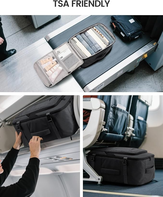 LOVEVOOK Travel Backpackfor Men, 40L Carry on Backpack Flight Approved with 3 Packing Cubes, Extra Large Personal Item Bag Fit 17.3 inch Laptop for Business Trip Weekender, Waterproof Daypack, Gray - Image 3