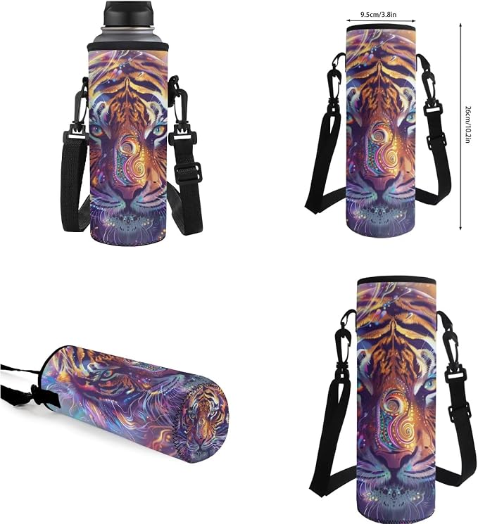Tiger Backpack for Kids Girls Backpack with Lunch Box Water Bottle Holder and Soft Pencil Case 4PCS Bookbag with Compartments 17 inch Sturdy School Bag with Side Pocket for Elementary Girls - Image 7