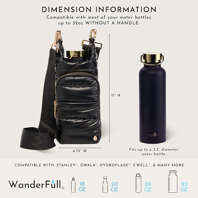 WanderFull Original HydroBag Crossbody Water Bottle Holder with Phone Pocket, Fits Water Bottles up to 32 oz - Image 3