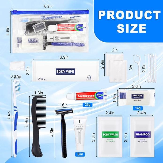 Basic Toiletry Kits, Individually Packed, Personal Hygiene Bulk Homeless Care Package Supplies - Image 2