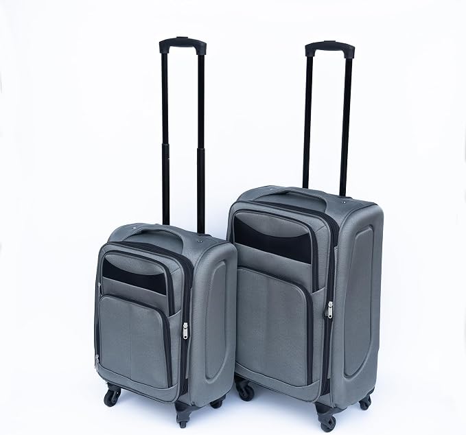 Merax Luggage Set Softshell 2 Piece 20/24 Expandable Suitcase with Wheels | Softside Lightweight Travel Carry on Luggage,Gray - Image 6