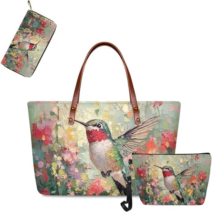 GIFTPUZZ Women Tote Bag Women Wallet Portable Cosmetic Bag for Women Bag Set 3 Pack PU Leather Bags with Zipper - Image 4