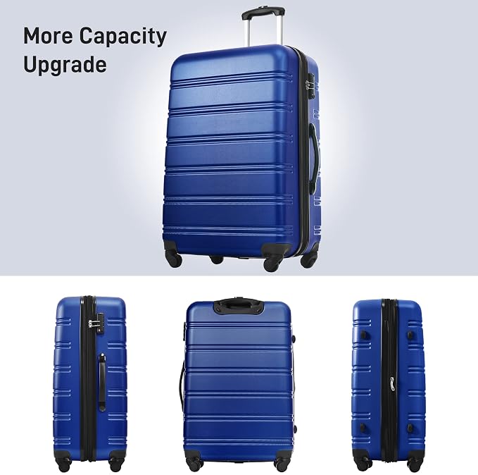 Merax Luggage sets of 3 Piece Carry on Luggage Airline Approved,Hard Case Luggage Expandable Checked Luggage Suitcase Set with Wheels（Deepblue） - Image 5