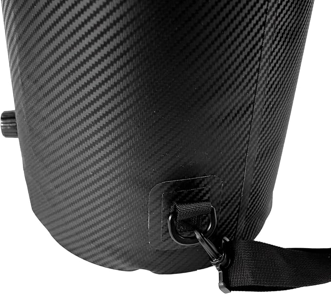 YakAttack 20L Roll-Top Drybag with Air Valve - Black Carbon | Waterproof Marine Dry Bag for Kayaking, Boating, Backpacking & Paddleboarding | Heavy Duty Roll Top Compression Drybag for Gear Storage - Image 8