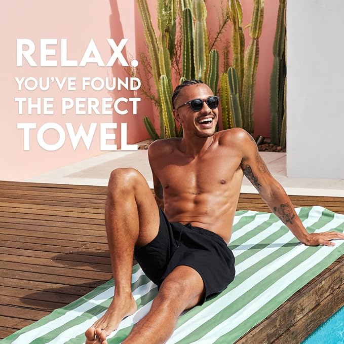 Dock & Bay Beach Towel - Quick Dry, Sand Free - Compact, Lightweight - 100% Recycled - Includes Bag - Cabana - Cayman Khaki - Extra Large (200x90cm, 78x35) - Image 2