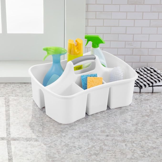 Sterilite 6-Pack Divided Ultra Caddy, Portable Plastic Storage Organizer for Bathroom - Large Organization Holder and Container for Sink, Laundry, and Kitchen Cleaning Supplies - Image 6
