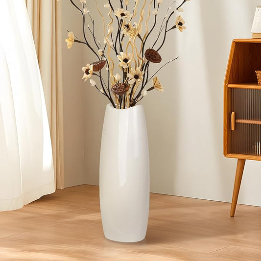 Ceramic Tall Vase for Floor,16.1 Inch Large Vase,Decorative Floor Vases for Pampas Grass Minimalist Design Centerpiece,Living Room,Home Decor for Your Pal,Beloved and Family