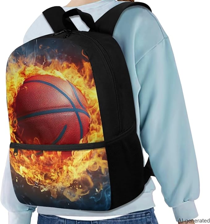 Basketball Backpack for Teen Boys for Middle School with Lunch Box Pencil Case Lightweight Student Bookbag for Kids Sport Bookbag Travel Back Pack for Age 6-18 Back to School Stuff - Image 2