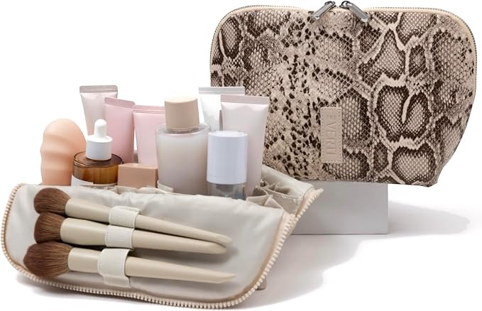 THE VERTI-Vertical Waterproof Makeup & Toiletry Bag | 23-Pocket Organizer with Upright, Fold-Down Design for Skincare, Toiletries & Essentials (Snake, Large) by Unknown