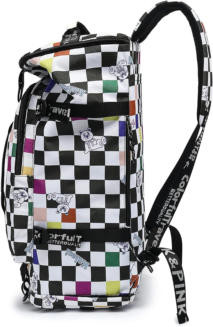 Kalesi Gym Duffle Bag Backpack 4-Way Waterproof with Shoes Compartment for travel Sport Hiking laptop (Checkerboard) - Image 8